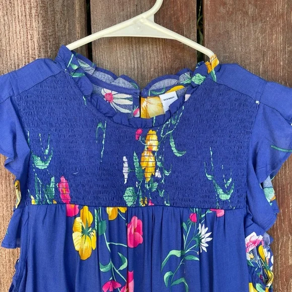 Old Navy Blue Floral Blouse Size Small - Picture 2 of 16